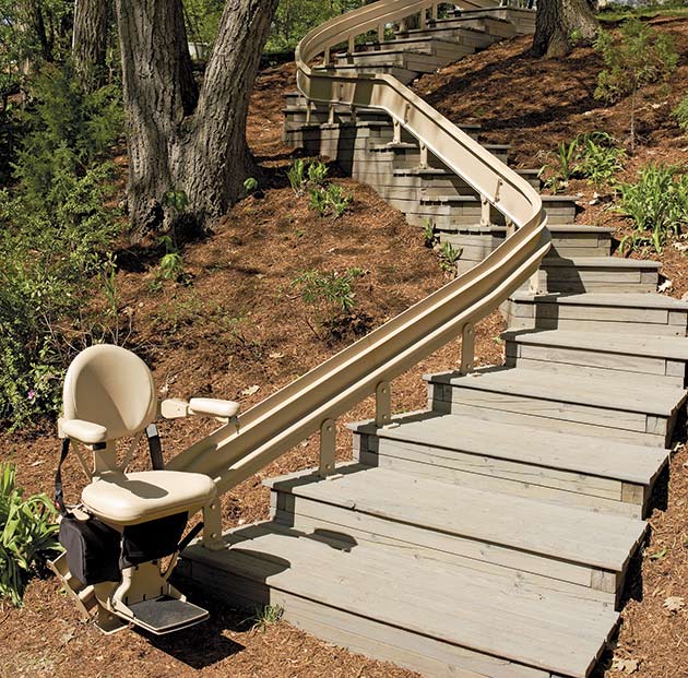 Chair lifts for stairs with landings